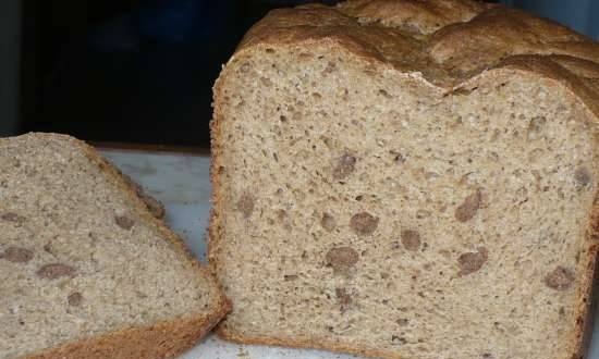 Bread with kennabushki (Bánh mì lúa mạch đen nhanh trên sữa nướng lên men với cám giòn)