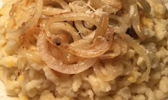 Allgäu Spetzle עם גבינה (Allgaeuer Kaesespaetzle)