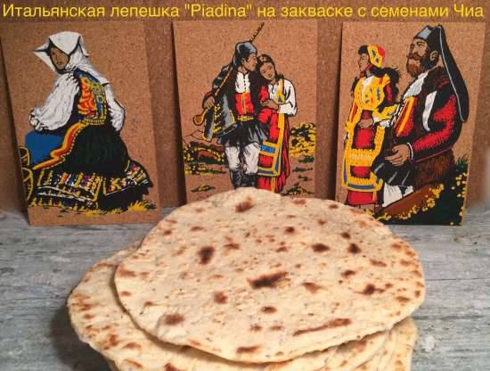 Itāļu skābenes čia sēklas pīrāgs (Piadina)