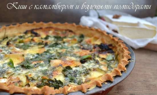 Quiche với camembert và cà chua phơi nắng