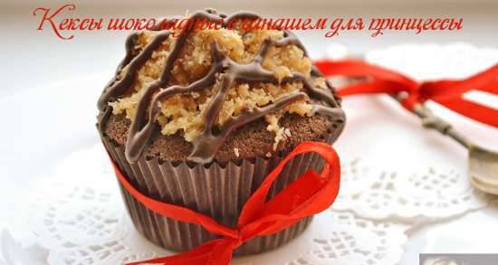 Šokolādes cupcakes ar ganache princesei