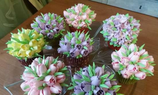 Karameļu cupcakes tulpes princesei