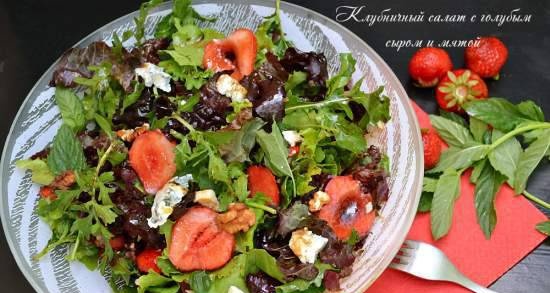 Salad dâu tây với phô mai xanh và bạc hà