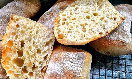 Ciabatta raudzēta ar 50% mitruma