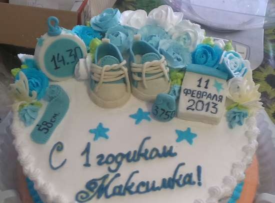 Cakes for birth, baptism, year (not numbers)