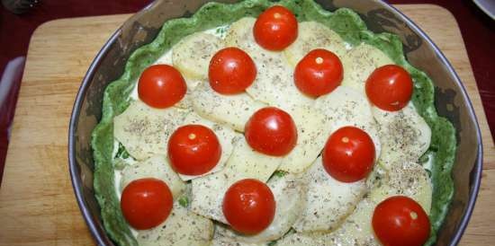 Tricolor paj med spinat (Torta salata tricolore)