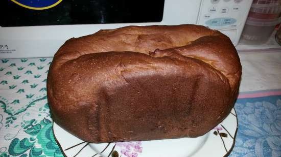 Hvetebrød med honning og cottage cheese (brødmaker)