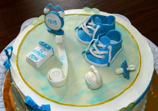 Cakes for birth, baptism, year (not numbers)