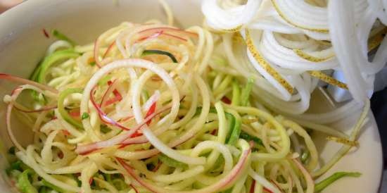 Spiralhakker (skiver, spiralizer) for kutting av grønnsaker og frukt