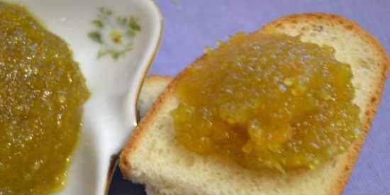 Jam from green tomatoes with orange