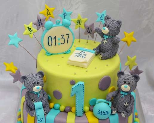 Cakes for birth, baptism, year (not numbers)