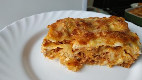 Lasagne med kjøtt og sopp (Multicuisine DeLonghi)