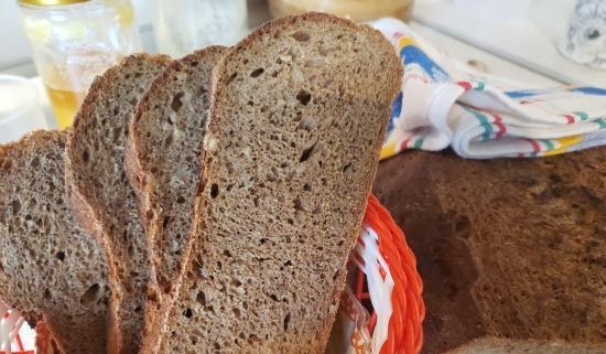 Wheat-rye bread on a long dough