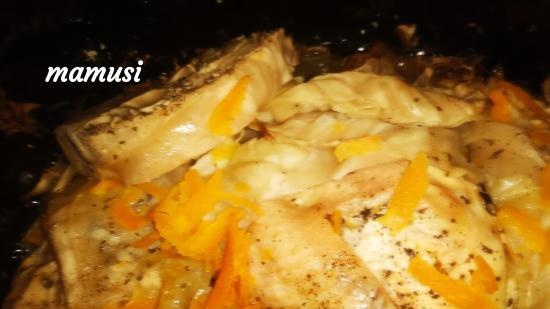 Slow cooked baked cabbage with chicken breast