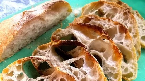 Ciabatta raudzēta ar 50% mitruma