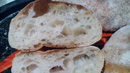 Ciabatta raudzēta ar 50% mitruma