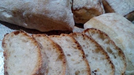 Ciabatta raudzēta ar 50% mitruma