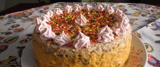 Shortbread cake with different creams