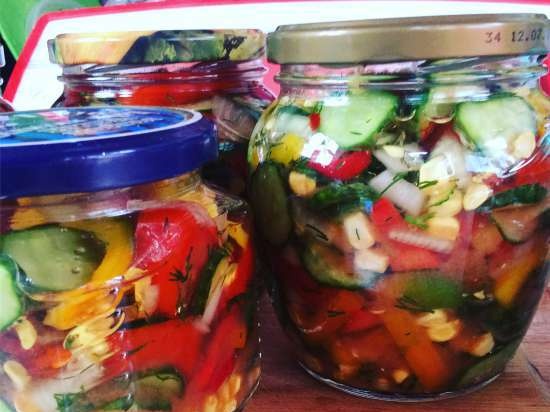 Salad cucumbers, snack bars, nezhinsky