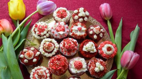 Sarkanā samta cupcakes