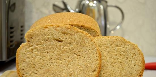 Gray bread on light beer in a bread maker