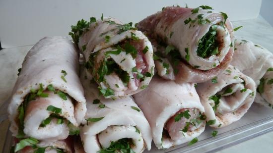 Lard roll with herbs