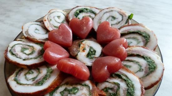 Lard roll with herbs