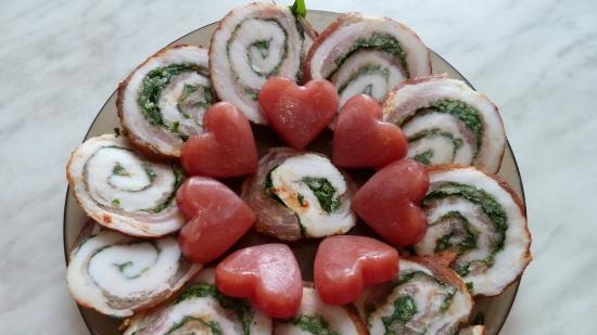 Lard roll with herbs