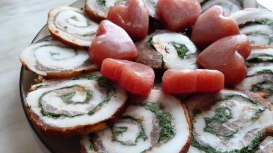 Lard roll with herbs