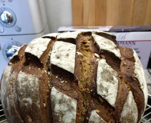 Wheat-rye bread on a long dough