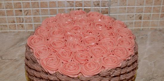 Shortbread cake with different creams