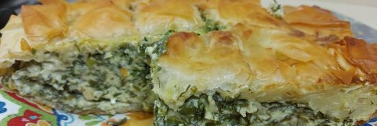 פאי יווני Spanakopita עם נגיעה רוסית (+ וידאו)