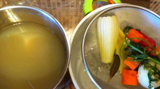 Cold soup with mussels