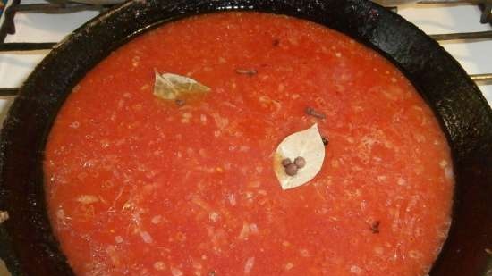 Fish in tomato sauce (canned) in the Comfort Fly pressure cooker