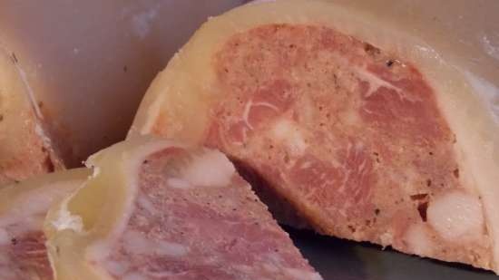 Pork skinned ham in Belobok ham maker without nitrite salt