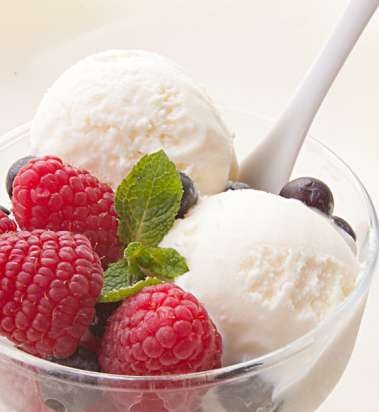 Italian ice cream with ricotta (Gelato alla ricotta) in Brand 3812 ice cream maker