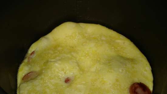 Omelet with sausages and cheese (pressure cooker Polaris 0305)