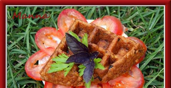 Tomatvafler med tofu og basilikum (KitchenAid Artisan Waffle Maker)