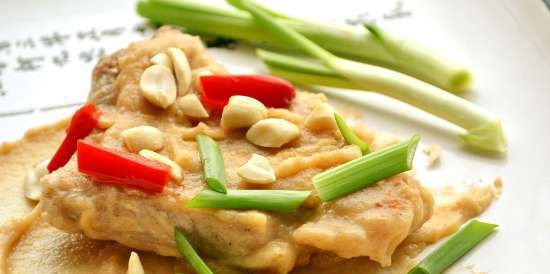 Thai style pork with peanut sauce