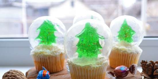 Krēmveida cupcakes ziemas balle