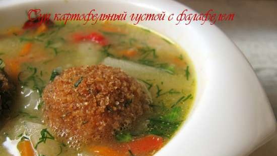 Thick potato soup with falafel (lean)