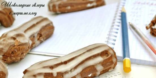 Sjokolade eclairs med marshmallows