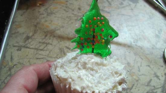 Krēmveida cupcakes ziemas balle