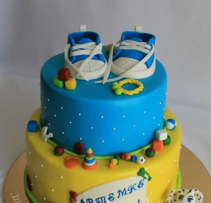 Cakes for birth, baptism, year (not numbers)