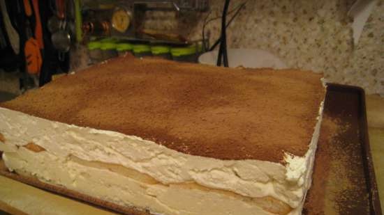 Biskvīta kūka Savoyardi (pamatojoties uz Tiramisu)