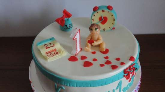 Cakes for birth, baptism, year (not numbers)