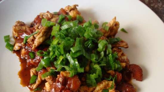 Xihongshi Chao Jidan, or Chinese Fried Eggs with Tomatoes