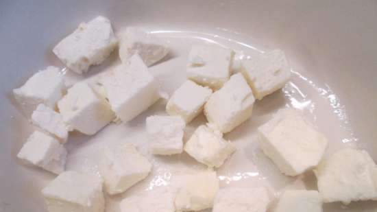 Mocarella un feta, ceptas ar bulgāru olām un dārzeņiem