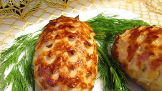 Chicken cutlets in dough Spruce cones