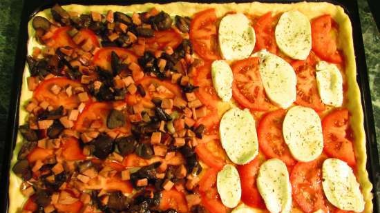 Nhân đôi một chiếc bánh pizza trên bột không có men kem chua